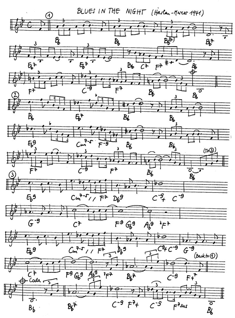 blues in the night leadsheet – book us for your next 20s or gatsby event